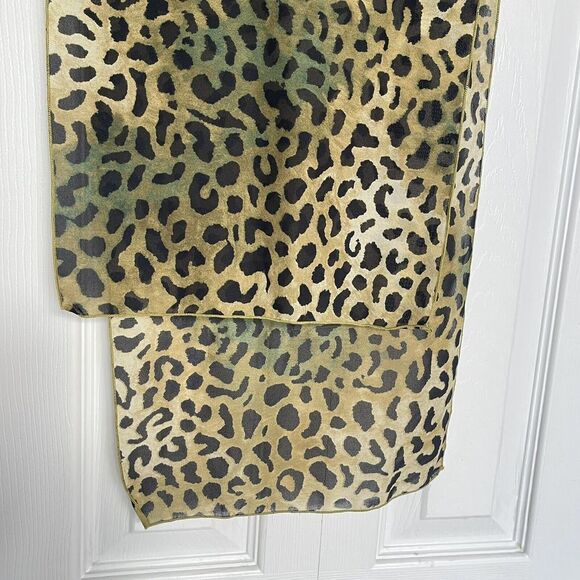 Leopard Animal Print Long Silky Scarf 44x11 EUC - Picture 5 of 6
